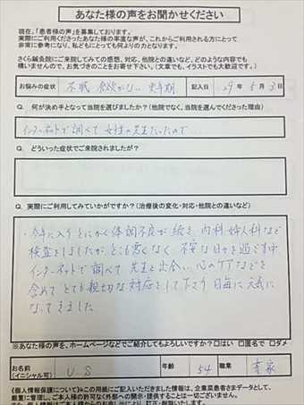 アンケート用紙